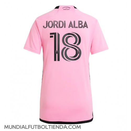 Camiseta Inter Miami Jordi Alba #18 Primera Equipación Replica 2024-25 para mujer mangas cortas